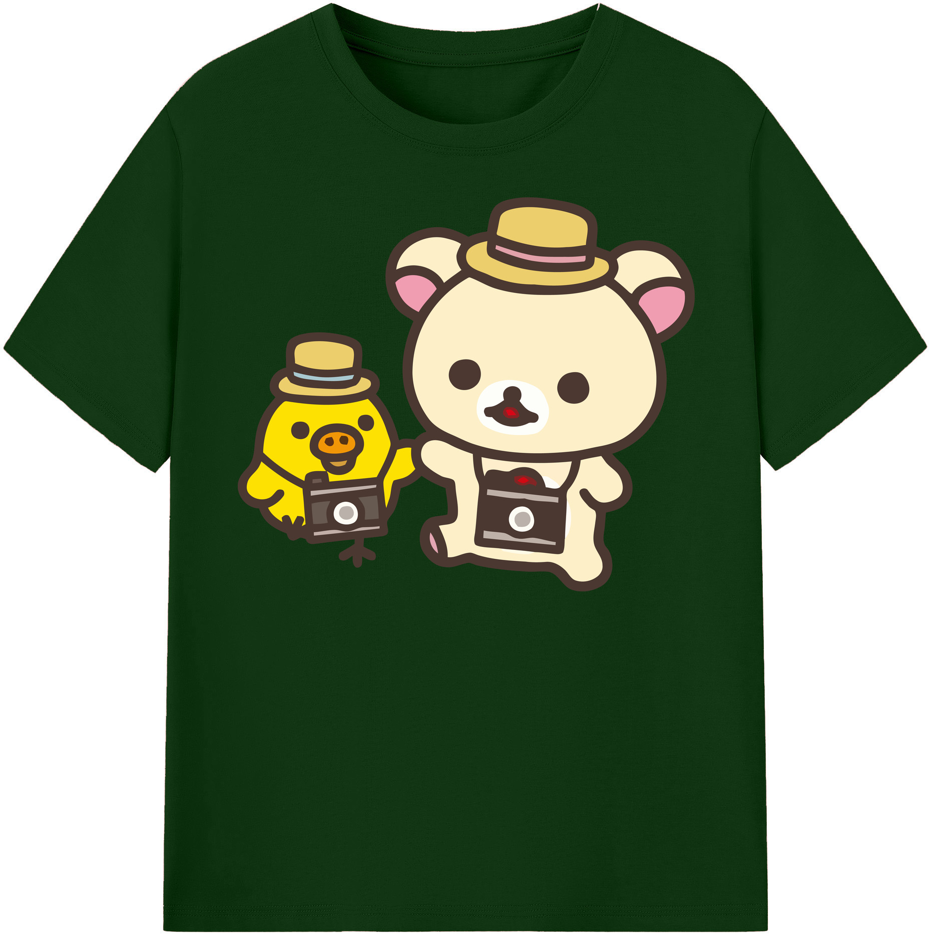 （画像用） リラックマ リラックマ キイロイトリ Rilakkuma Korilakkuma Kiiroitori 綿100％半袖Tシャツ（フロントプリント）